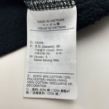 Load image into Gallery viewer, Unisex Nike, black fleece lined hoodie sweater, EUC, size 8-9,  