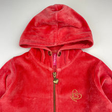 Load image into Gallery viewer, Girls pink &amp; blue, velour zip hoodie sweater, FUC, size 5-6,  