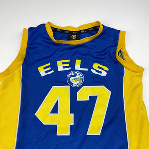 Boys NRL Supporter, Parramatta Eels tank top, FUC, size 7,  