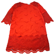 Load image into Gallery viewer, Girls Witchery, cotton lined lace trim dress, marks left sleeve &amp; upper back, FUC, size 8, L: 62cm