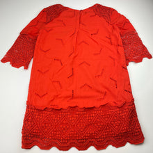 Load image into Gallery viewer, Girls Witchery, cotton lined lace trim dress, marks left sleeve &amp; upper back, FUC, size 8, L: 62cm