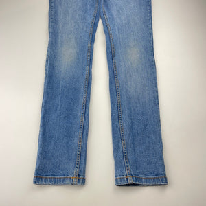 Girls YOUNG & FREE, blue stretch denim jeans, adjustable, Inside leg: 67cm, FUC, size 12-13,  