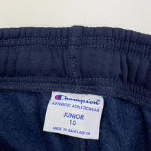 Load image into Gallery viewer, Unisex Champion, Authentic navy fleece lined track pants, Inside leg: 62cm, EUC, size 10,  
