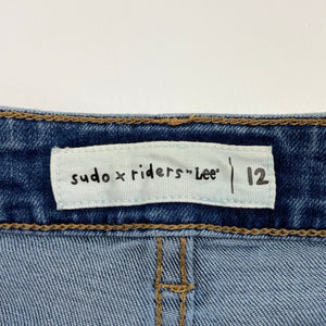 Boys Sudo X Riders by Lee, stretch denim jeans, W: 34.5cm across, Inside leg: 63.5cm, GUC, size 12,  