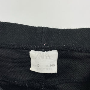 Girls Zara, black stretchy casual pants, elasticated, Inside leg: 57.5cm, GUC, size 10,  