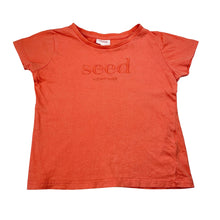 Load image into Gallery viewer, Girls Seed, embroidered cotton tee / top, wash fade, FUC, size 4,  