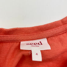 Load image into Gallery viewer, Girls Seed, embroidered cotton tee / top, wash fade, FUC, size 4,  