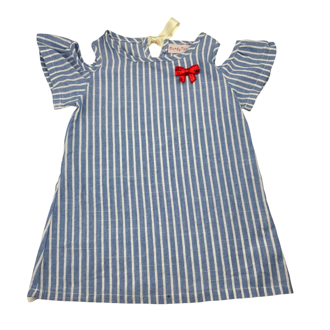 Girls Candy Thredz, lightweight cotton dress, mark front hem, FUC, size 2-3, L: 48cm