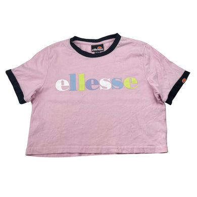 Girls Ellesse, cotton cropped tee / top, marks front, FUC, size 8-9,  