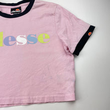 Load image into Gallery viewer, Girls Ellesse, cotton cropped tee / top, marks front, FUC, size 8-9,  