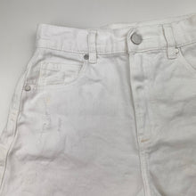 Load image into Gallery viewer, Girls Seed, distressed stretch denim shorts, W: 33cm across, FUC, size 12,  