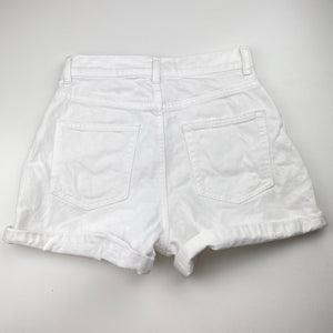 Girls Seed, distressed stretch denim shorts, W: 33cm across, FUC, size 12,  