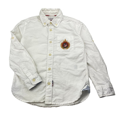 Boys US Polo Assn, white cotton shirt, Sz: XS, armpit to armpit: 34cm, shoulder to cuff: 40cm, FUC, size 5-6,  