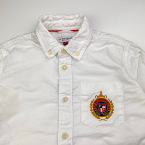 Boys US Polo Assn, white cotton shirt, Sz: XS, armpit to armpit: 34cm, shoulder to cuff: 40cm, FUC, size 5-6,  