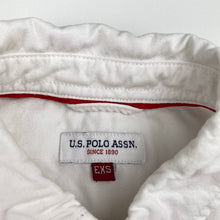 Load image into Gallery viewer, Boys US Polo Assn, white cotton shirt, Sz: XS, armpit to armpit: 34cm, shoulder to cuff: 40cm, FUC, size 5-6,  