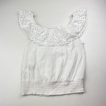Load image into Gallery viewer, Girls H&amp;M, white viscose summer top, EUC, size 9,  