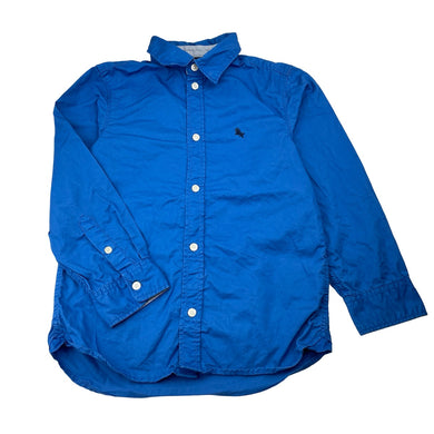Boys H&M, blue cotton long sleeve shirt, GUC, size 7,  