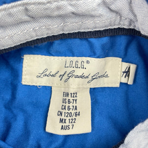 Boys H&M, blue cotton long sleeve shirt, GUC, size 7,  