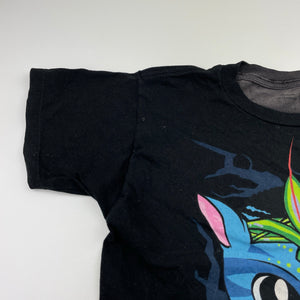 Boys black, cotton tee / top, wash fade, no labels, L: 53cm, armpit to armpit: 40cm, FUC, size 10,  