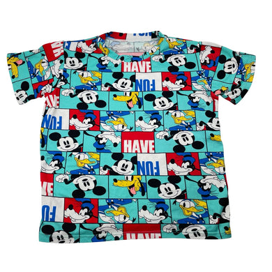 Boys soft feel, tee / top, Mickey Mouse & Pluto, no labels, armpit to armpit: 40cm, EUC, size 7-8,  