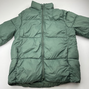 Boys Zara, khaki puffer jacket / coat, marks left sleeve, FUC, size 11-12,  
