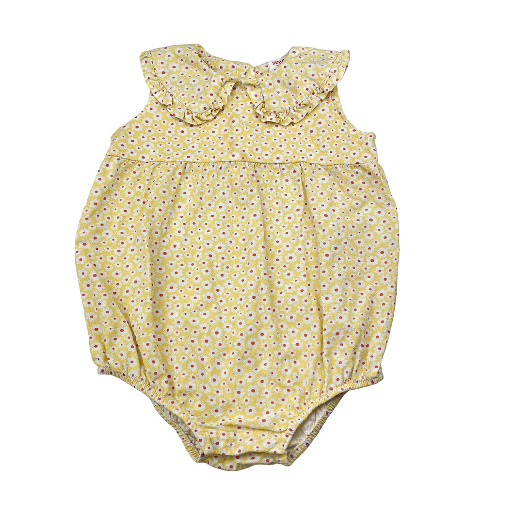 Girls Seed, floral cotton romper, GUC, size 2,  