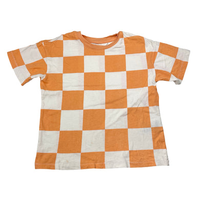 Unisex H&M, Seasame Street checked cotton tee / top, marks lower front, FUC, size 3-4,  
