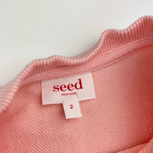 Girls Seed, cotton lined long sleeve dress, GUC, size 2, L: 45cm