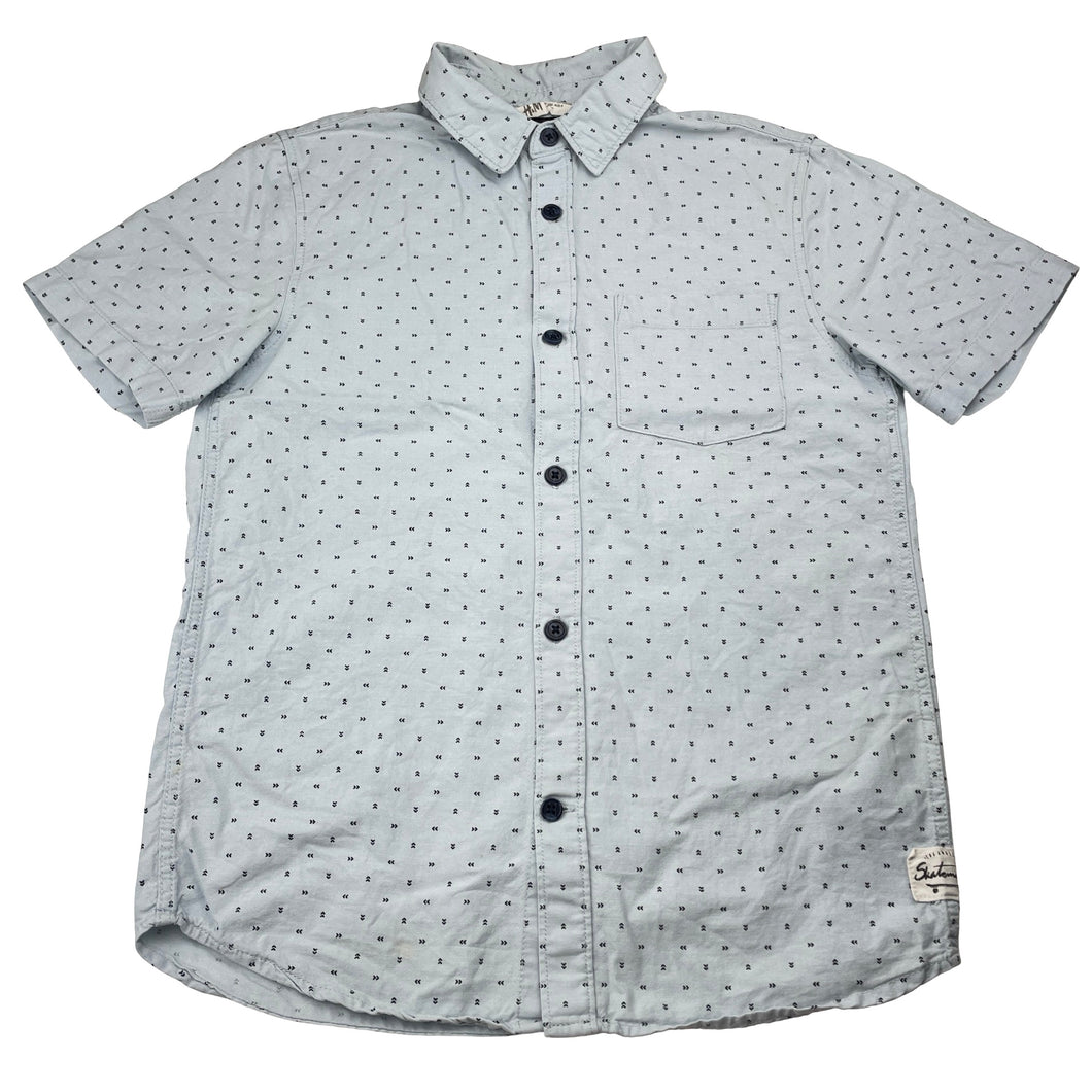 Boys H&M, blue cotton short sleeve shirt, FUC, size 9,  