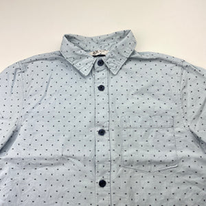 Boys H&M, blue cotton short sleeve shirt, FUC, size 9,  