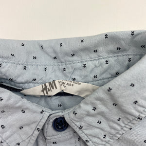 Boys H&M, blue cotton short sleeve shirt, FUC, size 9,  
