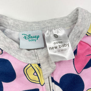 Girls Disney, cotton zip romper, GUC, size 0000,  