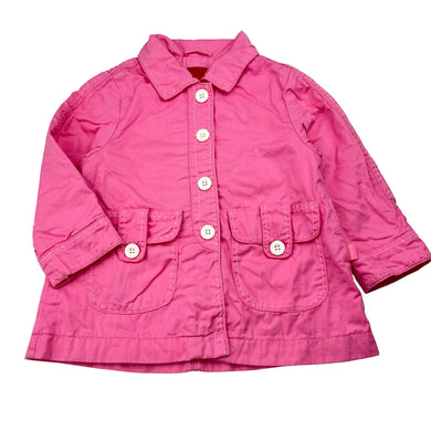 Girls Esprit, pink cotton jacket / coat, L: 39cm, GUC, size 2,  