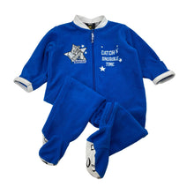 Load image into Gallery viewer, Unisex NRL Supporter, Bulldogs fleece zip coverall / romper, pilling, FUC, size 0,  