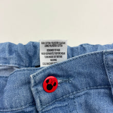 Load image into Gallery viewer, Girls Disney, Minnie Mouse embroidered lightweight stretch denim shorts, adjustable, GUC, size 5,  