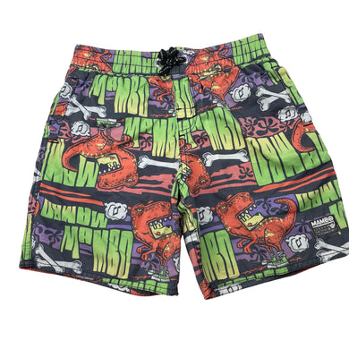Boys Mambo, colourful board shorts, elasticated, dinosaurs, EUC, size 5,  