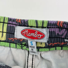 Load image into Gallery viewer, Boys Mambo, colourful board shorts, elasticated, dinosaurs, EUC, size 5,  