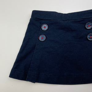 Girls JOE FRESH, navy skirt, elasticated, L: 24cm, GUC, size 2,  