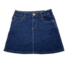Load image into Gallery viewer, Girls Zara, dark stretch denim skirt, adjustable, L: 29cm, GUC, size 7,  