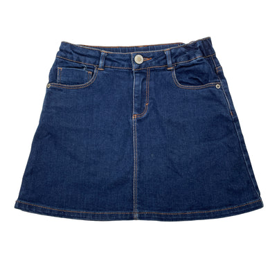Girls Zara, dark stretch denim skirt, adjustable, L: 29cm, GUC, size 7,  