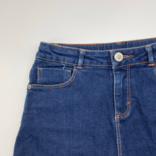 Load image into Gallery viewer, Girls Zara, dark stretch denim skirt, adjustable, L: 29cm, GUC, size 7,  
