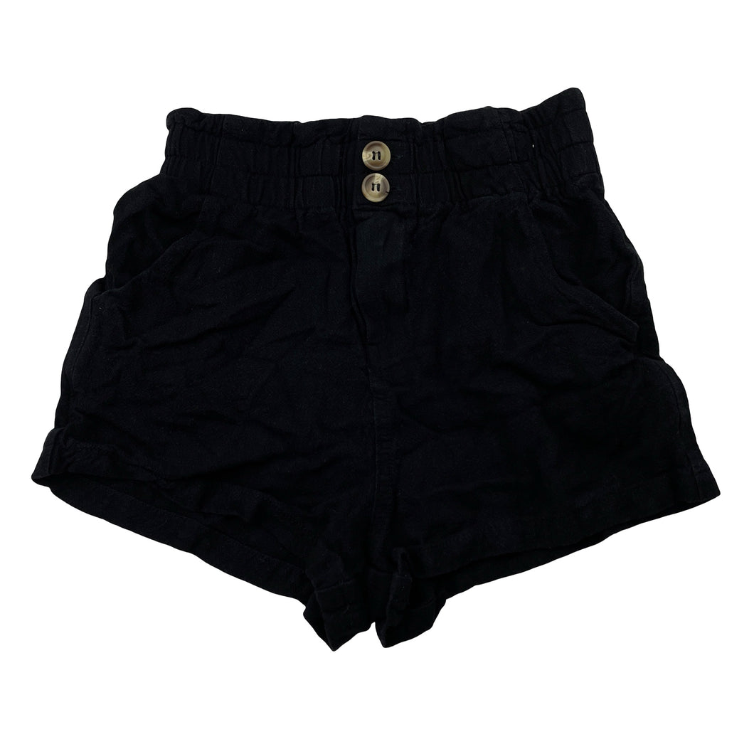 Girls Mooloola, black rayon/linen shorts, elasticated, EUC, size 12,  