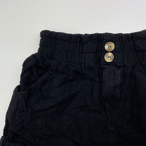 Girls Mooloola, black rayon/linen shorts, elasticated, EUC, size 12,  
