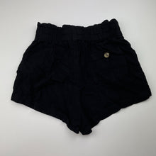 Load image into Gallery viewer, Girls Mooloola, black rayon/linen shorts, elasticated, EUC, size 12,  