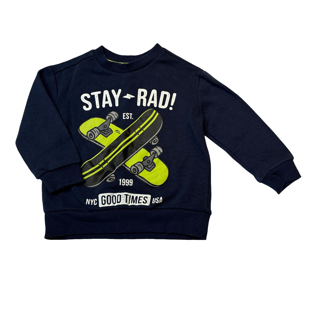 Boys Anko, fleece lined sweater / jumper, skateboards, FUC, size 2,  