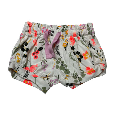 Girls Baby Berry, floral cotton shorts, elasticated, EUC, size 0000,  