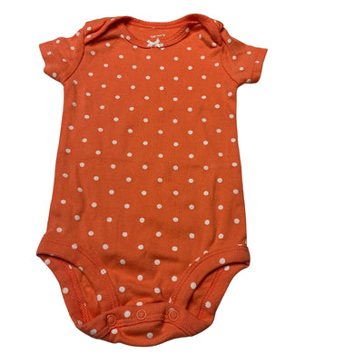 Girls Carters, coral cotton bodysuit / romper, EUC, size 00,  