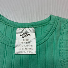 Load image into Gallery viewer, Unisex Baby Berry, ribbed stretchy singletsuit romper, EUC, size 0000,  