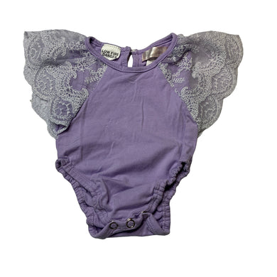 Girls Designer Kidz, lace trim bodysuit / romper, GUC, size 0000,  