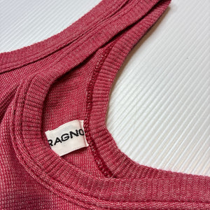 Unisex RAGNO, red marle stretchy singlet top, EUC, size 3,  